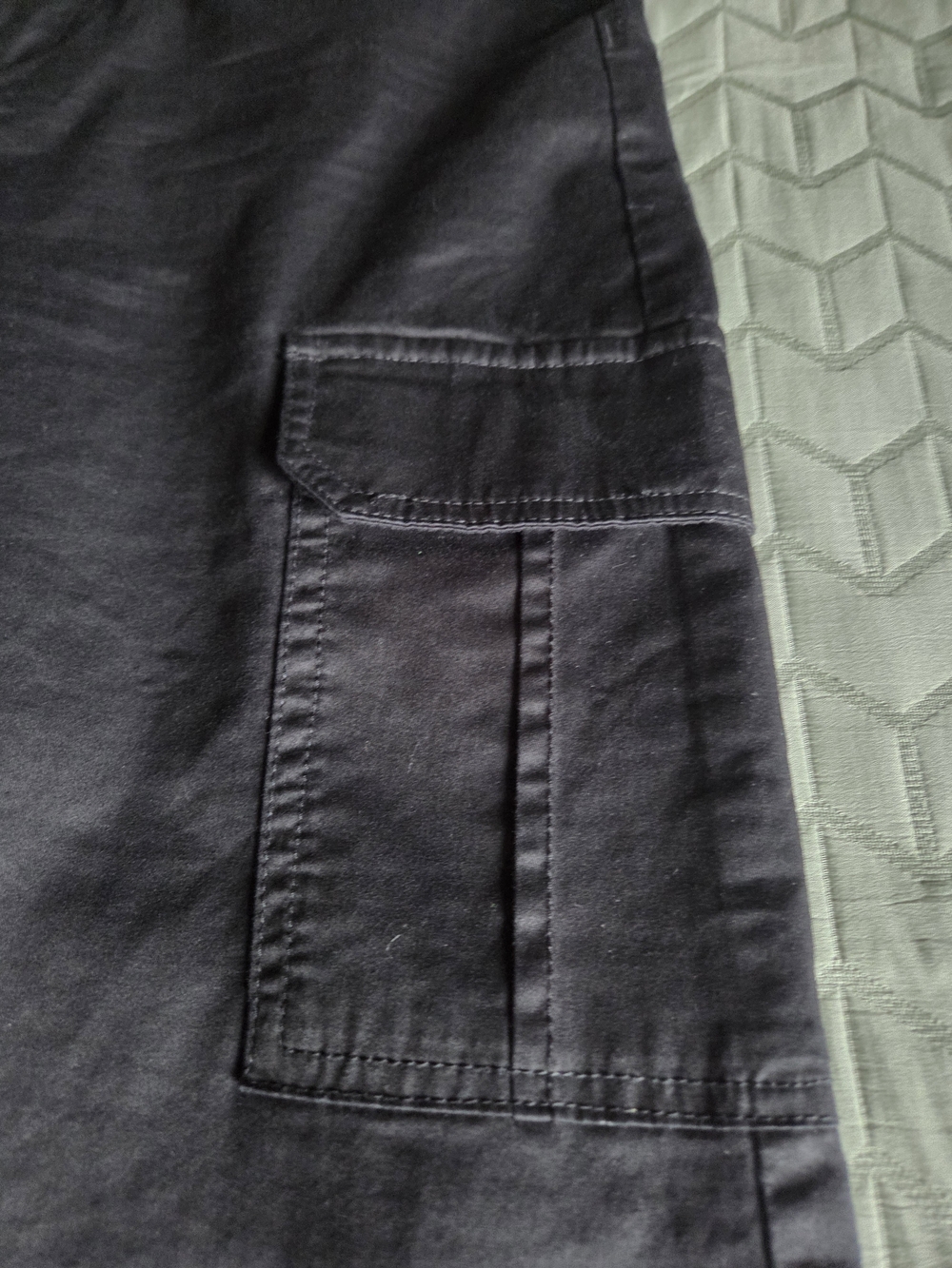 Jeaniologie Black Cargo Wide Leg Pants High Rise Size 6 Adjustable Hem Y2K - Picture 5 of 10